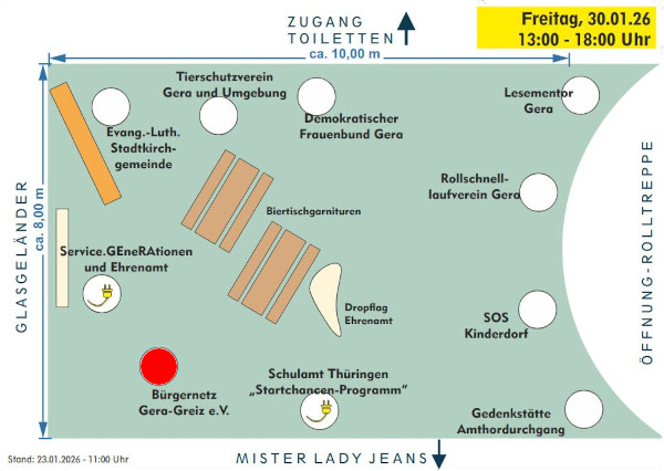 Lageplan zu den Engagement-Tagen - Ihr findet ihr uns im Obergeschoss
